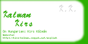 kalman kirs business card