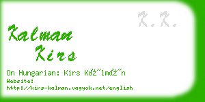 kalman kirs business card